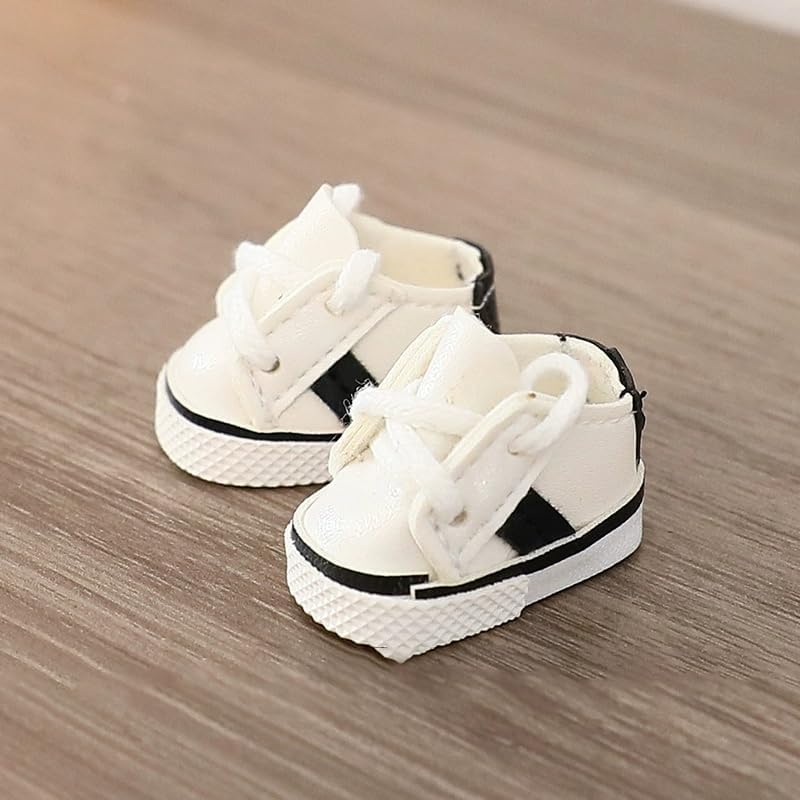 Jojedomo Compatible with Labubu Doll Shoes for 17cm Doll,Shoes Used for Labubu Accessories (YD-White) - Image 5